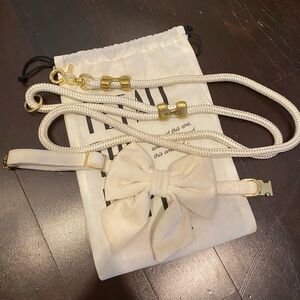 The Foggy Dog lady bow collar and leash wedding set